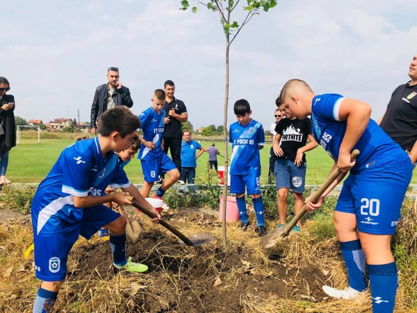 Засадиха дръвчета на стадион „Бенковски” в Костинброд