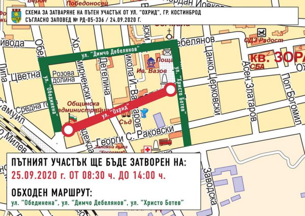 Затварят за движение част от улица „Охрид“ в Костинброд