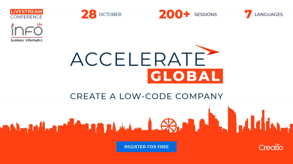 Включете се безплатно в Accelerate Global - 24-часова дигитална конференция на Creatio